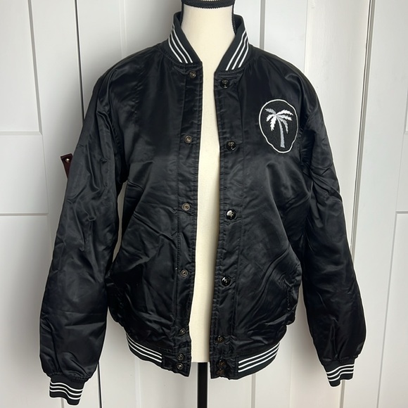 BLVD vintage streetwear 90s 80s jock letterman Snap Down Bomber Varsity Jacket - Picture 1 of 17
